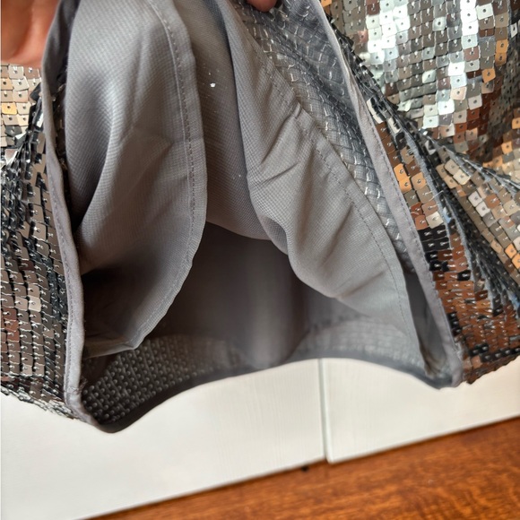 Joe Fresh Silver Skirt with Sequin Detail for Cocktail - Picture 5 of 6